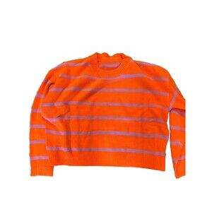 Purple Orange Striped‎ Crew Neck Sweater Cropped XL It’s Like L